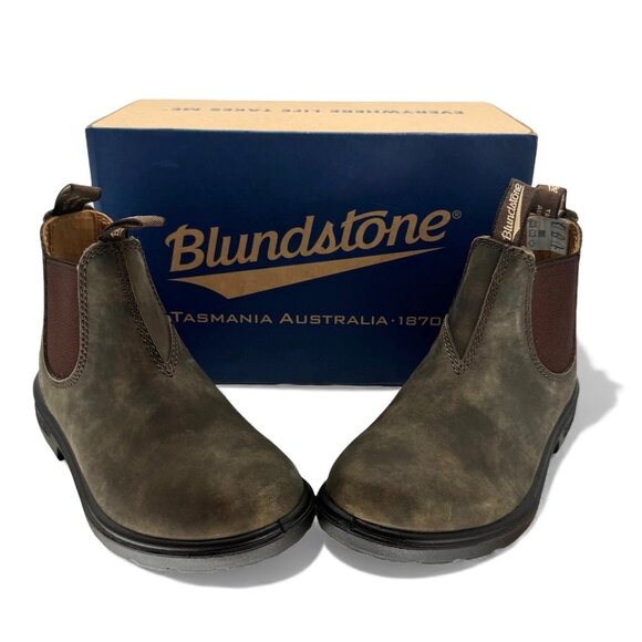 Blundstone 565 Kids Leather Rustic Brown Chelsea Boots Unisex 13 AU Youth US 1 - Picture 6 of 9